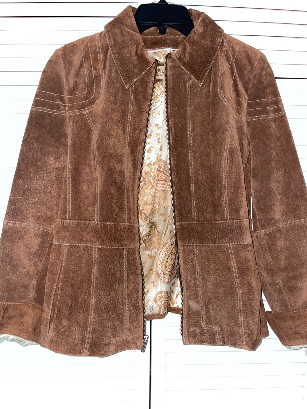 Wilsons Leather Brown Suede Zip Jacket